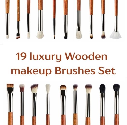 PE - 19 Luxury Wooden Makeup Brushes Set
