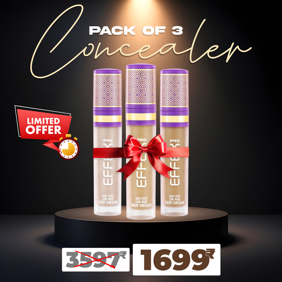 Pack of 3 - High Cover Liquid Concealer