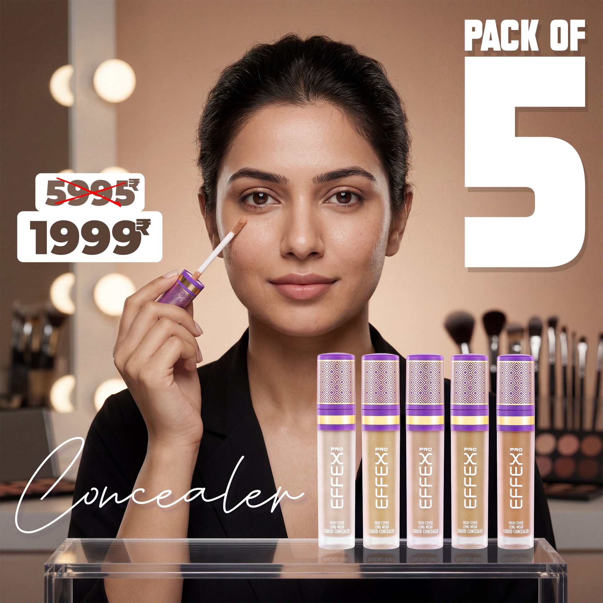 Pack of 5 - High Cover Liquid Concealer
