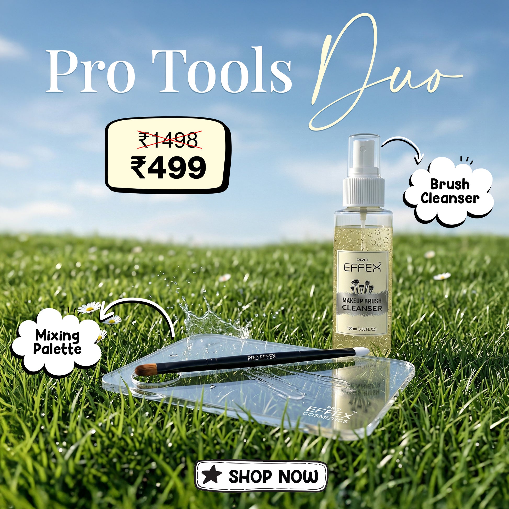 Pro Tools Duo -  Brush Cleanser & Mixing Palette