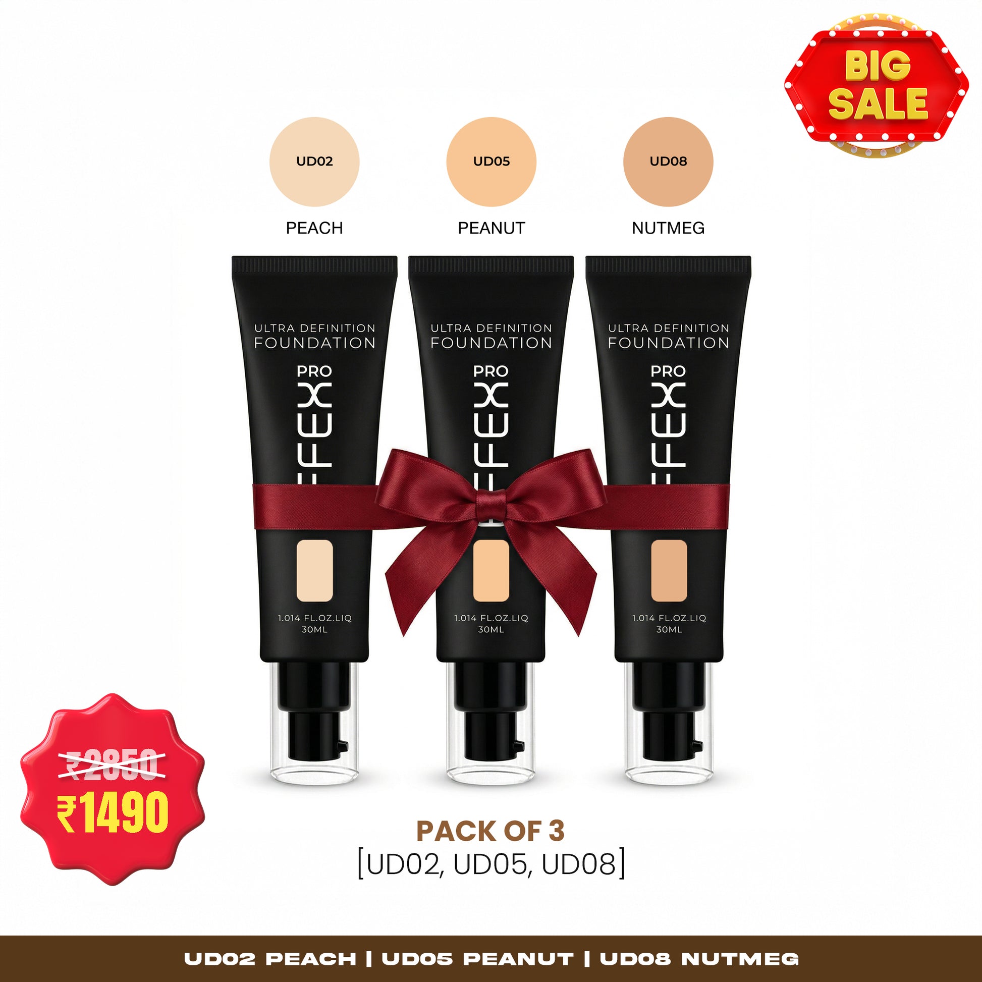 UD Foundation Trio – Light Blend (UD02/05/08)